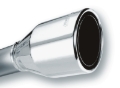 Picture of Borla 2.5in Inlet 4.5in Round Rolled Angle Cut Phantom X 7.75in Long Embossed Universal Exhaust Tips
