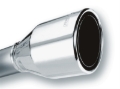 Picture of Borla 2.5in Inlet 4.5in Round Rolled Angle Cut Phantom X 7.75in Long Embossed Universal Exhaust Tips