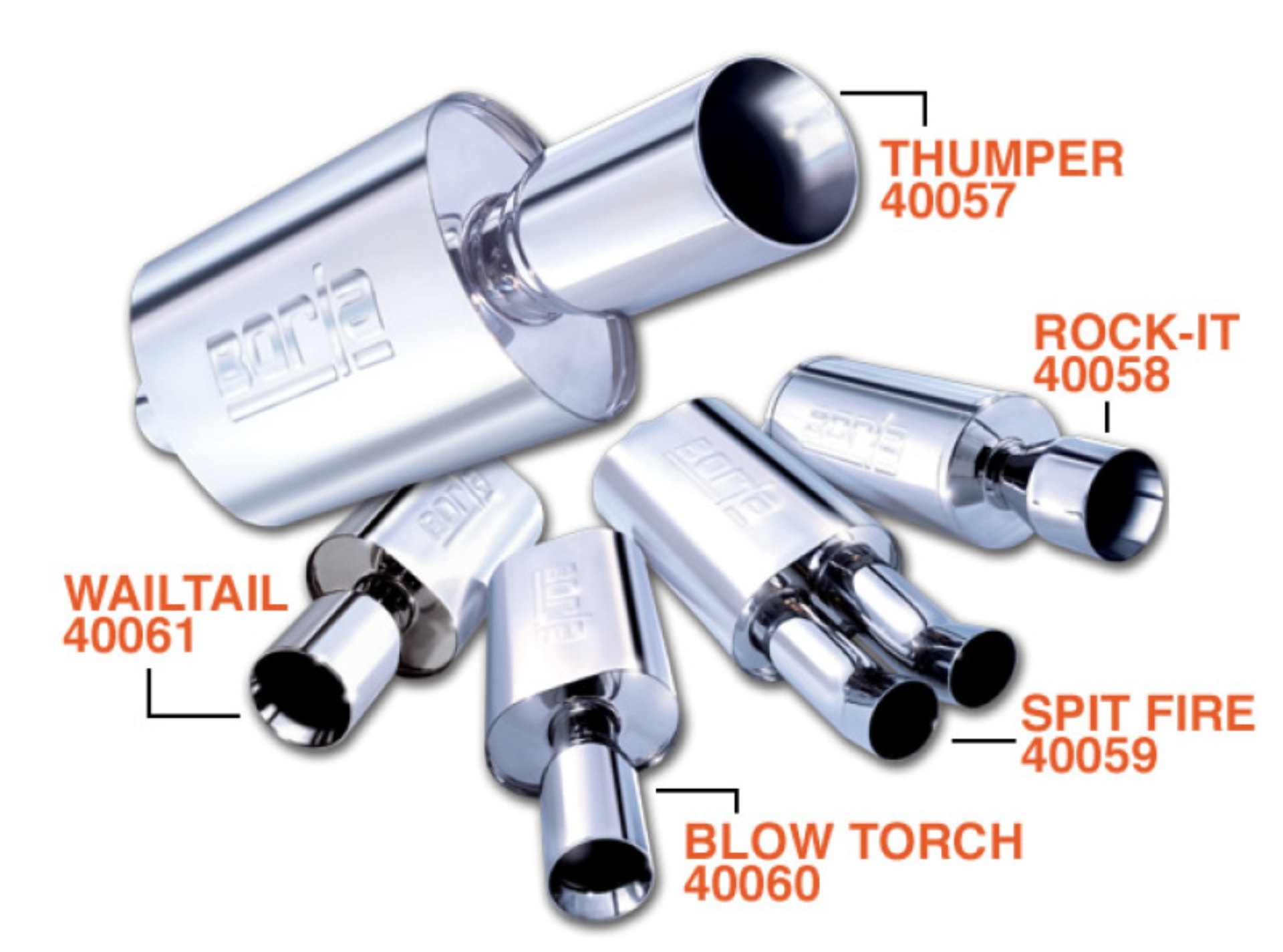 Picture of Borla Wailtail Oval 2-1/4in x 5in Side Round Out Boomer Muffler