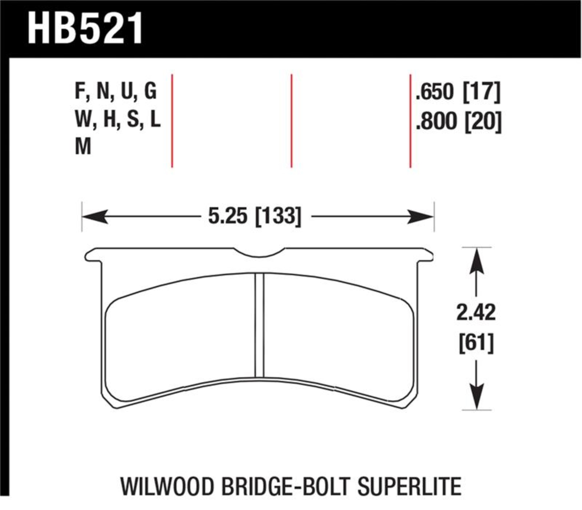 Picture of Hawk Performance HAWK DTC-60 Brake Pad Sets - HB521G.800