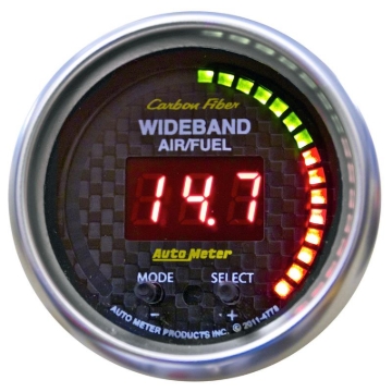 Picture of Autometer Carbon Fiber 52mm AFR or LAMBDA Digital Wideband Air/Fuel Ratio PRO Wideband A/F Kit