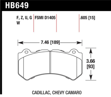 Picture of Hawk Performance HAWK DTC-70 Brake Pad Sets - HB649U.605