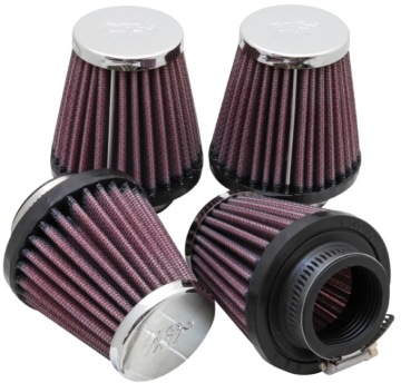 Picture of K&N Universal Oval Chrome Filter 1 9/16 in. Flange 3 in. Base 2 inch Top 3 in. Height (4 Per Box)
