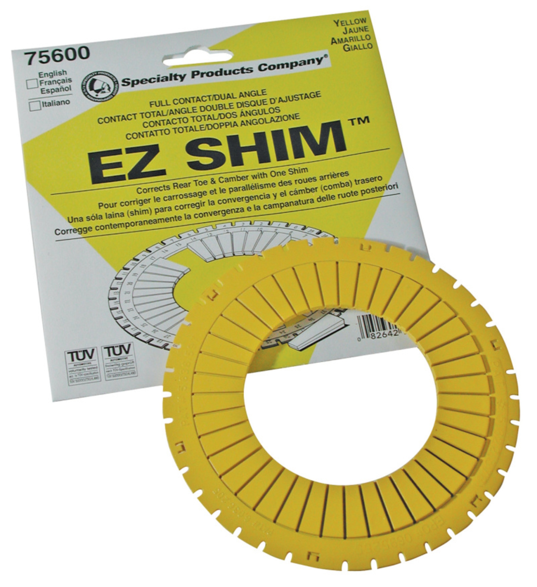 Picture of SPC Performance EZ Shim Dual Angle Camber/Toe Shim (Yellow)