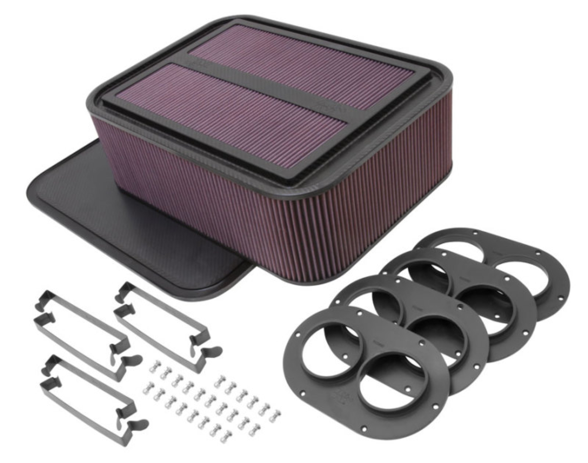 Picture of K&N Custom Racing Assembly Generation 2 Carbon Fiber Air Box - Large w/ 2.75in Air Horn