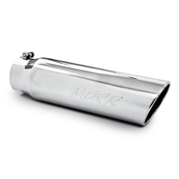 Picture of MBRP Universal 5in OD Angled Rolled End 4in Inlet 18in Length T304 Exhaust Tip