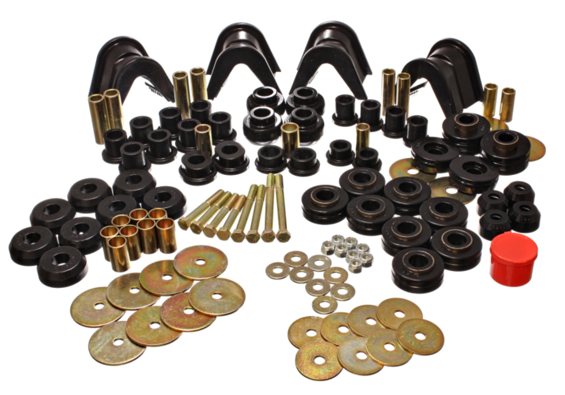 Picture of Energy Suspension 66-77 Ford Bronco 4WD (w/ 4 Deg C-Bushings) Black Hyper-Flex Master Bushing Set
