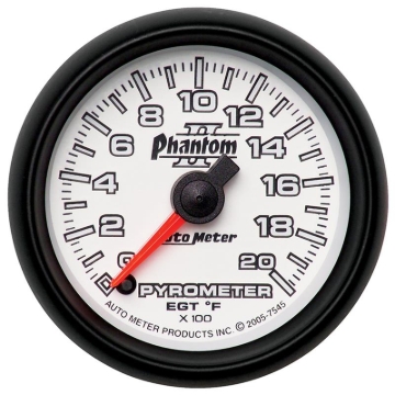 Picture of Autometer Phantom II 52.4mm Full Sweep Electronic 0-2000 Def F EGT/Pyrometer Gauge