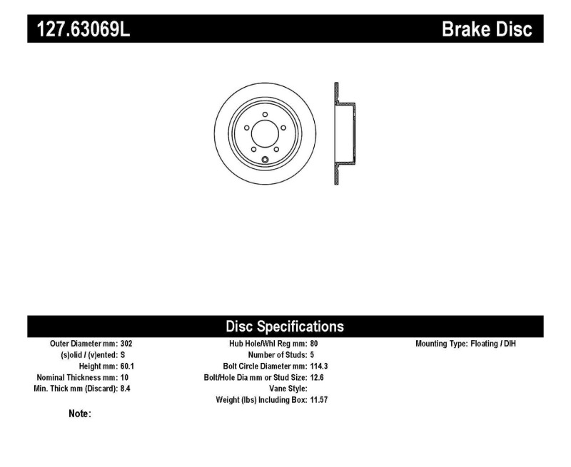 Picture of Sport Drilled & Slotted Brake Rotor; Rear Left