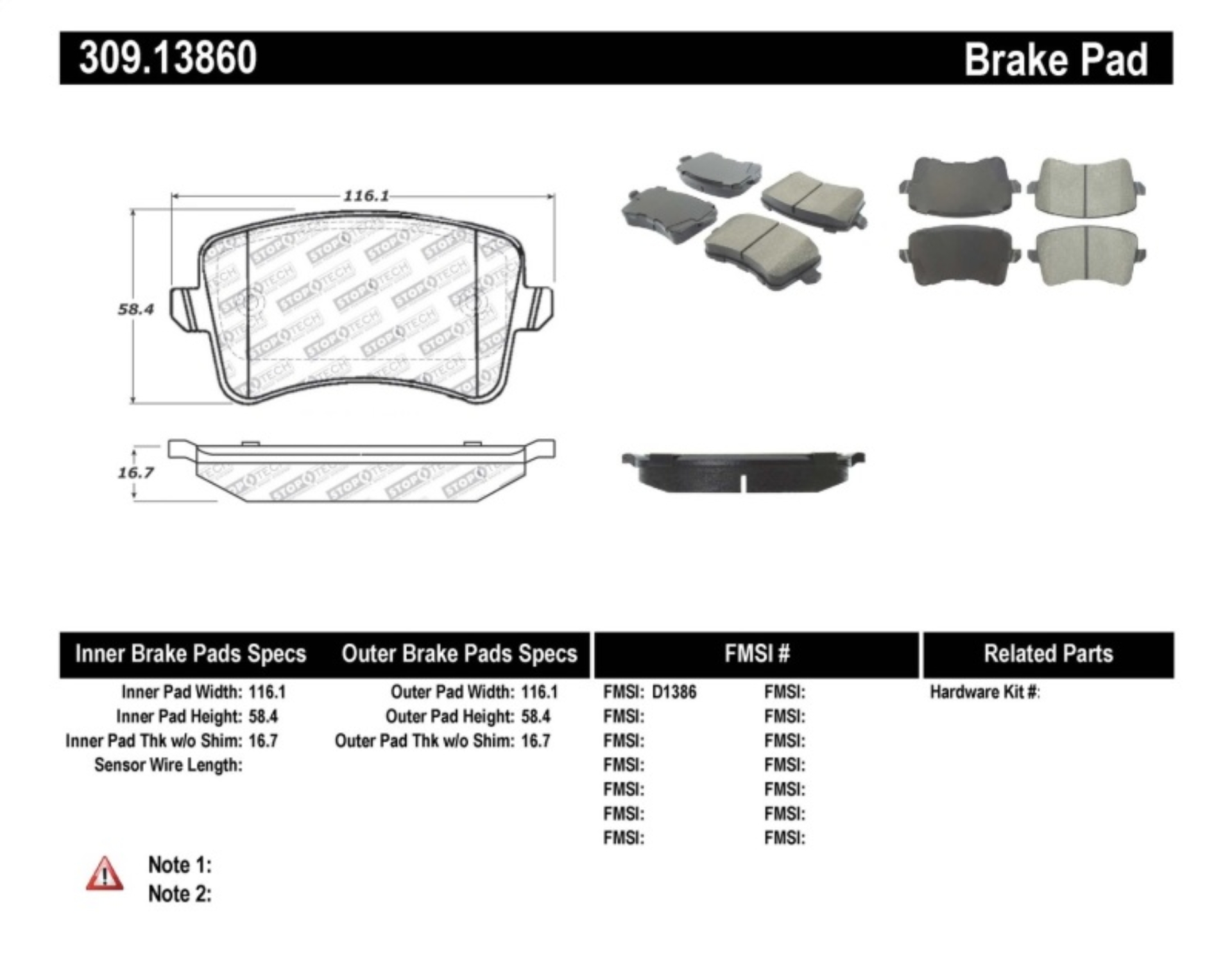 Picture of Sport Brake Pads with Shims and Hardware