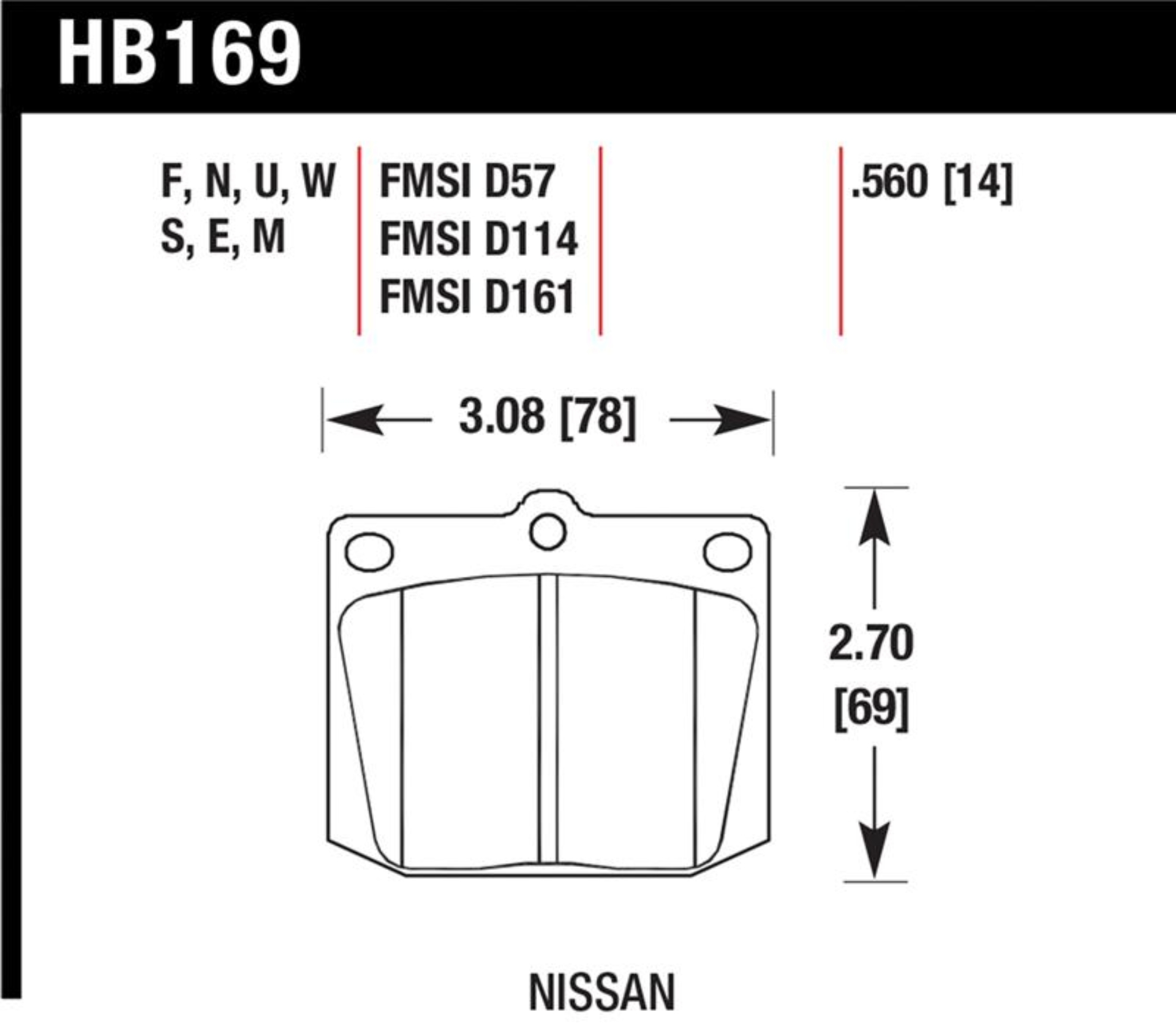 Picture of Hawk Performance HAWK DTC-70 Brake Pad Sets Front - HB169U.560