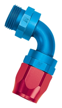 Picture of 10AN 90 Degree Radius Port Hose End To 3/4"-16 O-Ring Boss With Red/Blue Finish