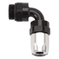 Picture of 8AN 90 Degree Radius Port Hose End To 7/8"-14 O-Ring Boss, Black/Silver Finish
