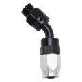 Picture of 10AN 45 Degree Radius Port Hose End To 7/8"-14 O-Ring Boss, Black/Silver Finish