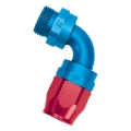 Picture of 8AN 90 Degree Radius Port Hose End To 3/4"-16 O-Ring Boss With Red/Blue Finish