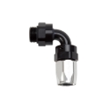 Picture of 8AN 90 Degree Radius Port Hose End To 3/4"-16 O-Ring Boss, Black/Silver Finish