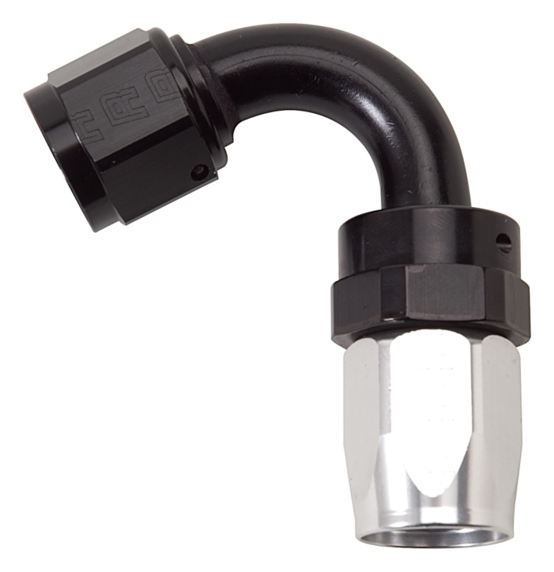 Picture of 6AN ProClassic Swivel 120 Degree Tight 9/16" Radius Hose End, Black/Silver