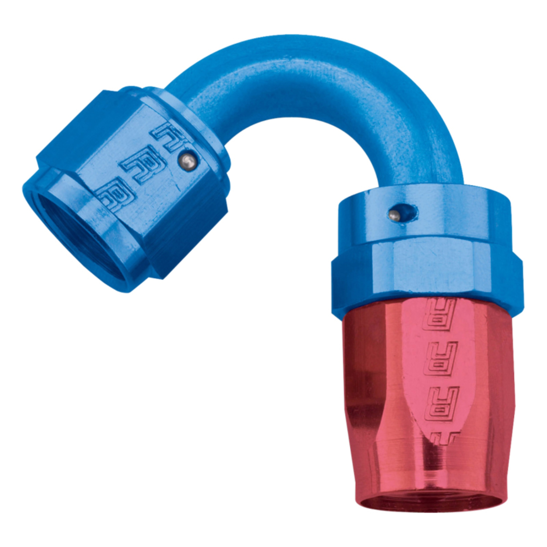 Picture of 12AN ProClassic Swivel 120 Degree Tight 1-1/8" Radius Hose End, Red/Blue Finish