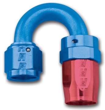 Picture of 6AN ProClassic Swivel 180 Degree Tight 9/16" Radius Hose End, Red/Blue Finish