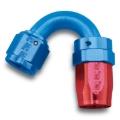 Picture of 8AN ProClassic Swivel 150 Degree Tight 3/4" Radius Hose End With Red/Blue Finish