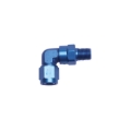 Picture of 6AN  Female To 1/8" NPT Male 90 Degree Swivel Fitting With Blue Finish