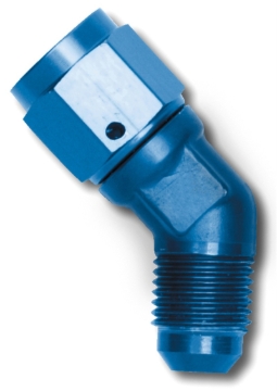 Picture of 8AN Flare Female To 8AN Flare Male 45 Degree Fitting With Blue Finish