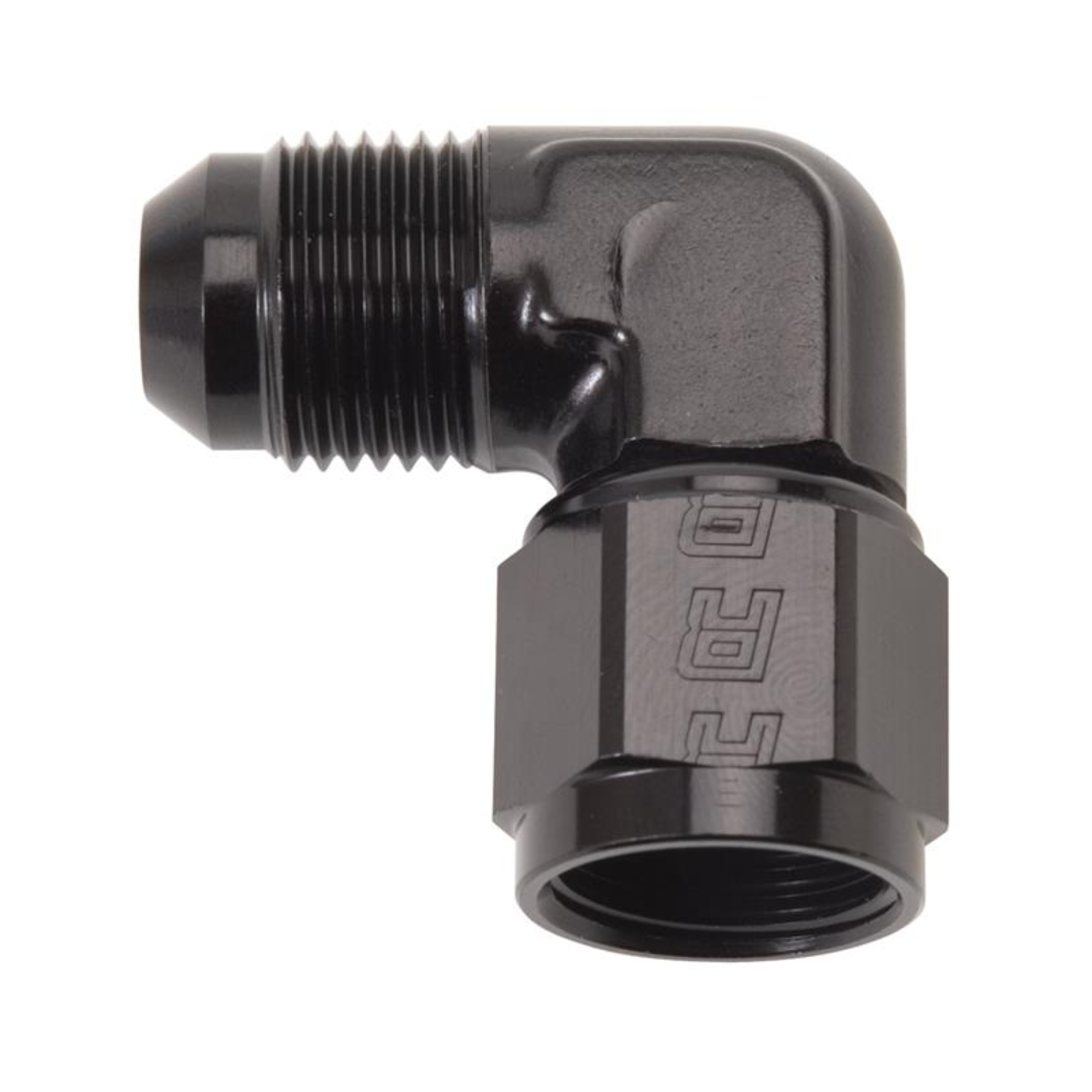 Picture of 8AN Flare Female To 8AN Flare Male 90 Degree Fitting With Black Finish