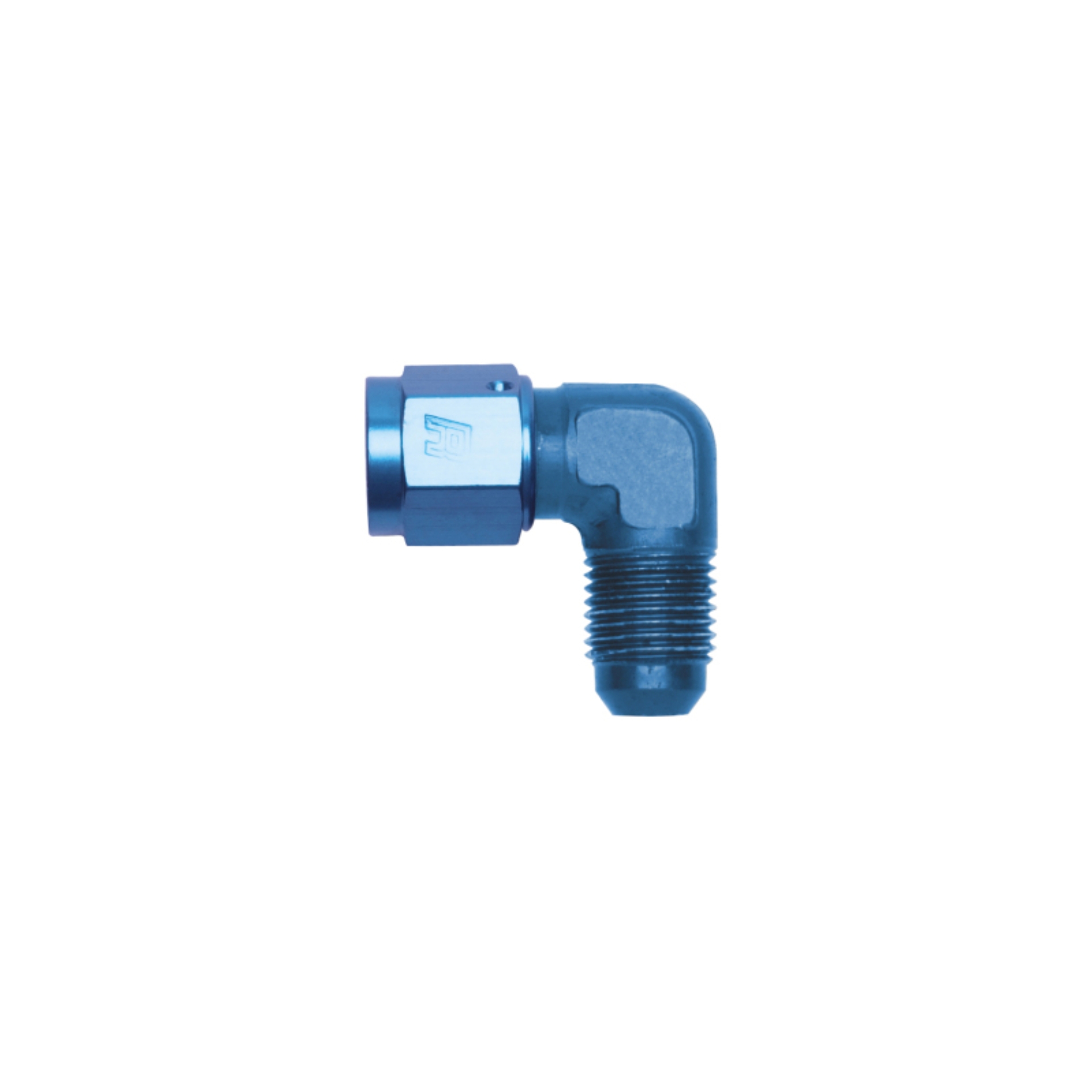 Picture of 10AN 90 Degree Swivel Female To 3AN Male Adapter Fitting With Blue Finish