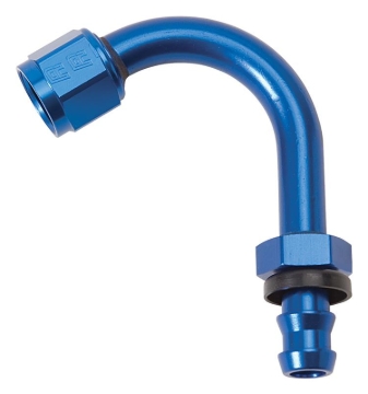 Picture of 8AN Twist-Lok 120 Degree 1-1/4" Radius Hose End With Blue Finish