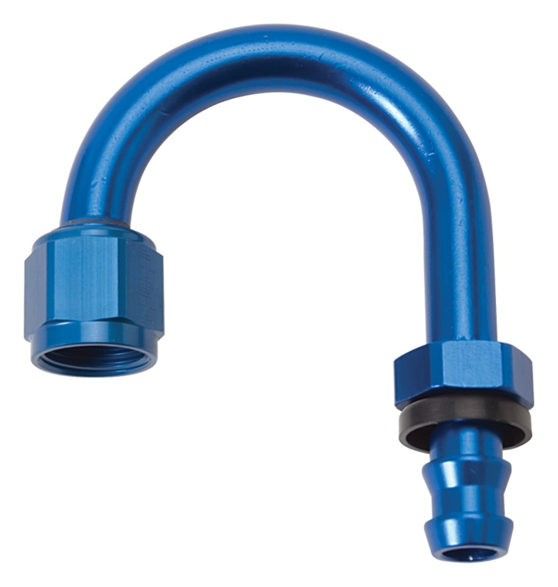 Picture of 8AN Twist-Lok 180 Degree 1-1/4" Radius Hose End With Blue Finish