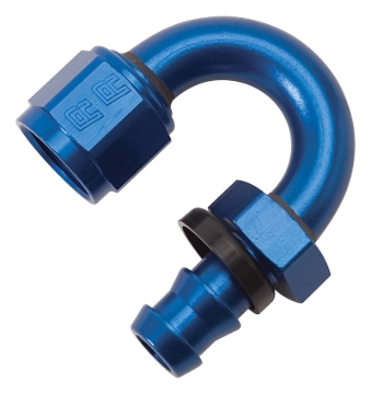 Picture of 8AN Twist-Lok 180 Degree Tight 3/4" Radius Hose End With Blue Finish