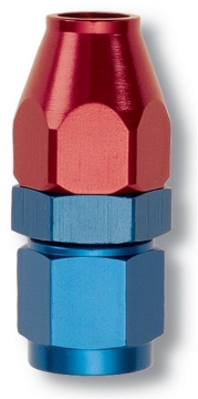 Picture of 6AN Female Swivel To 3/8" Line Aluminum Fuel Line Adapter With Red/Blue Finish