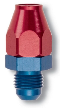 Picture of 6AN Male 37 Degree To 3/8" Line Aluminum Fuel Line Adapter With Red/Blue Finish