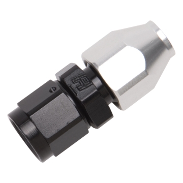 Picture of 8AN Female Swivel To 1/2" Line Aluminum Fuel Line Adapter, Black/Silver Finish