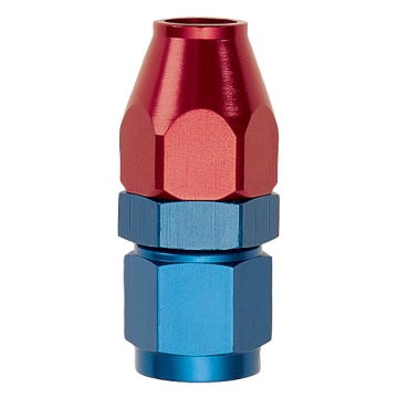 Picture of 8AN Male 37 Degree To 1/2" Line Aluminum Fuel Line Adapter With Red/Blue Finish