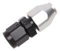 Picture of 8AN Male 37 Degree To 1/2" Line Aluminum Fuel Line Adapter, Black/Silver Finish