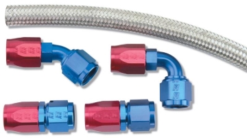 Picture of 8AN ProFlex Carb Dual Inlet Kit, With Filter, Holey Carbs With Red/Blue Finish
