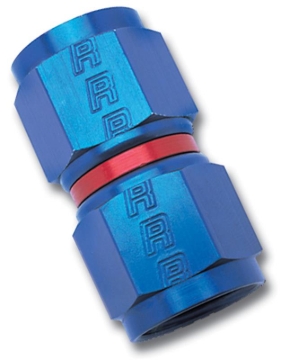 Picture of 4AN Straight Swivel Coupler Adapter Fitting With Red/Blue Finish