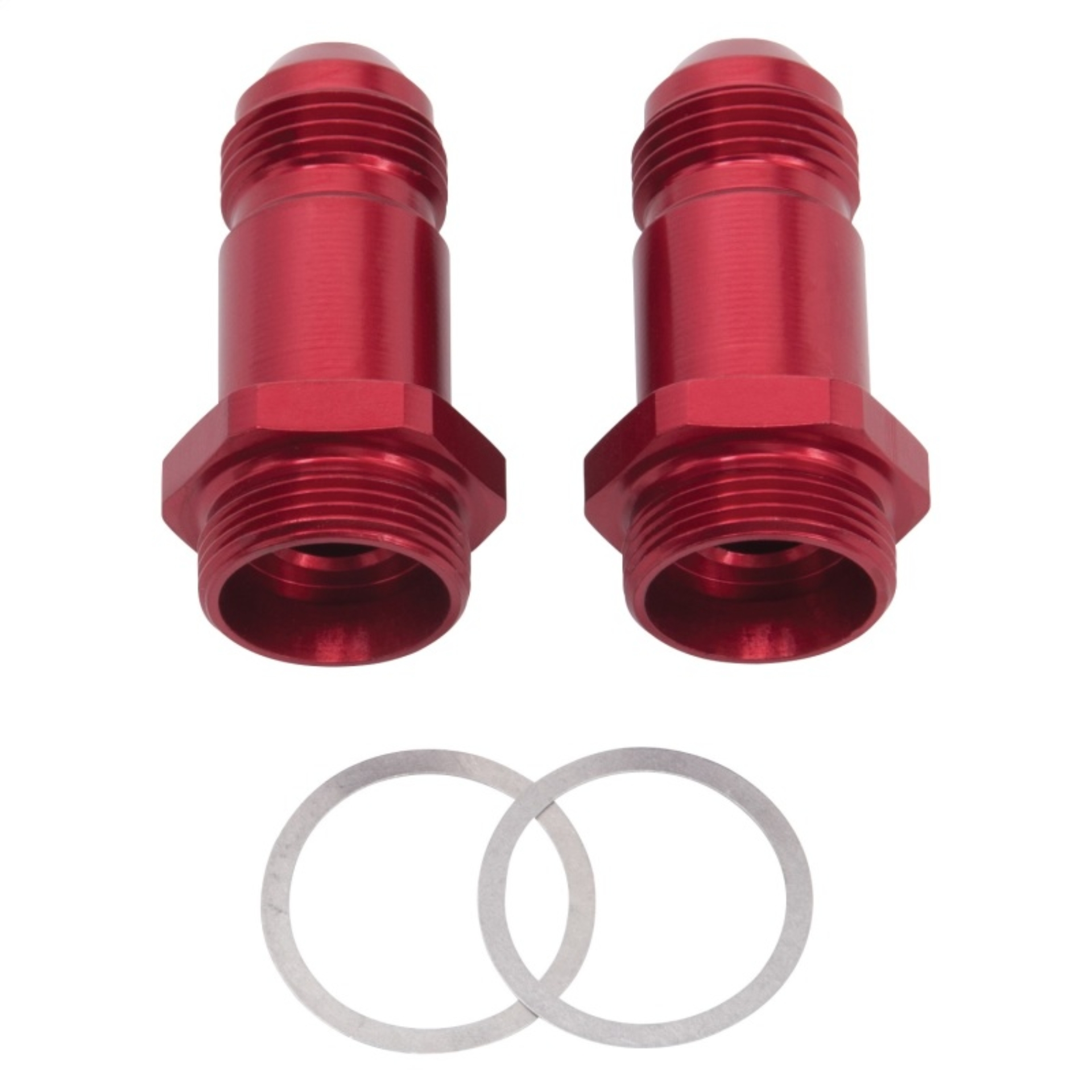 Picture of 8AN Holley Dual Feed 750 To Dominator 1350 Carb (2") With Red Finish - Pair