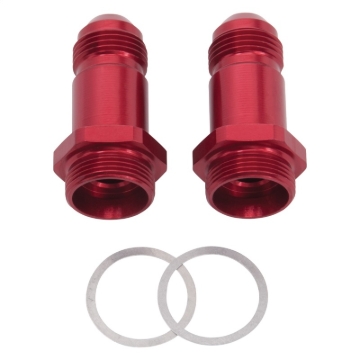 Picture of 8AN Holley Dual Feed 750 To Dominator 1350 Carb (2") With Red Finish - Pair