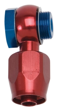 Picture of 8AN Holley Single Feed 600-660 2-Barrel Carb 9/16" -24 Banjo Fitting, Red/Blue