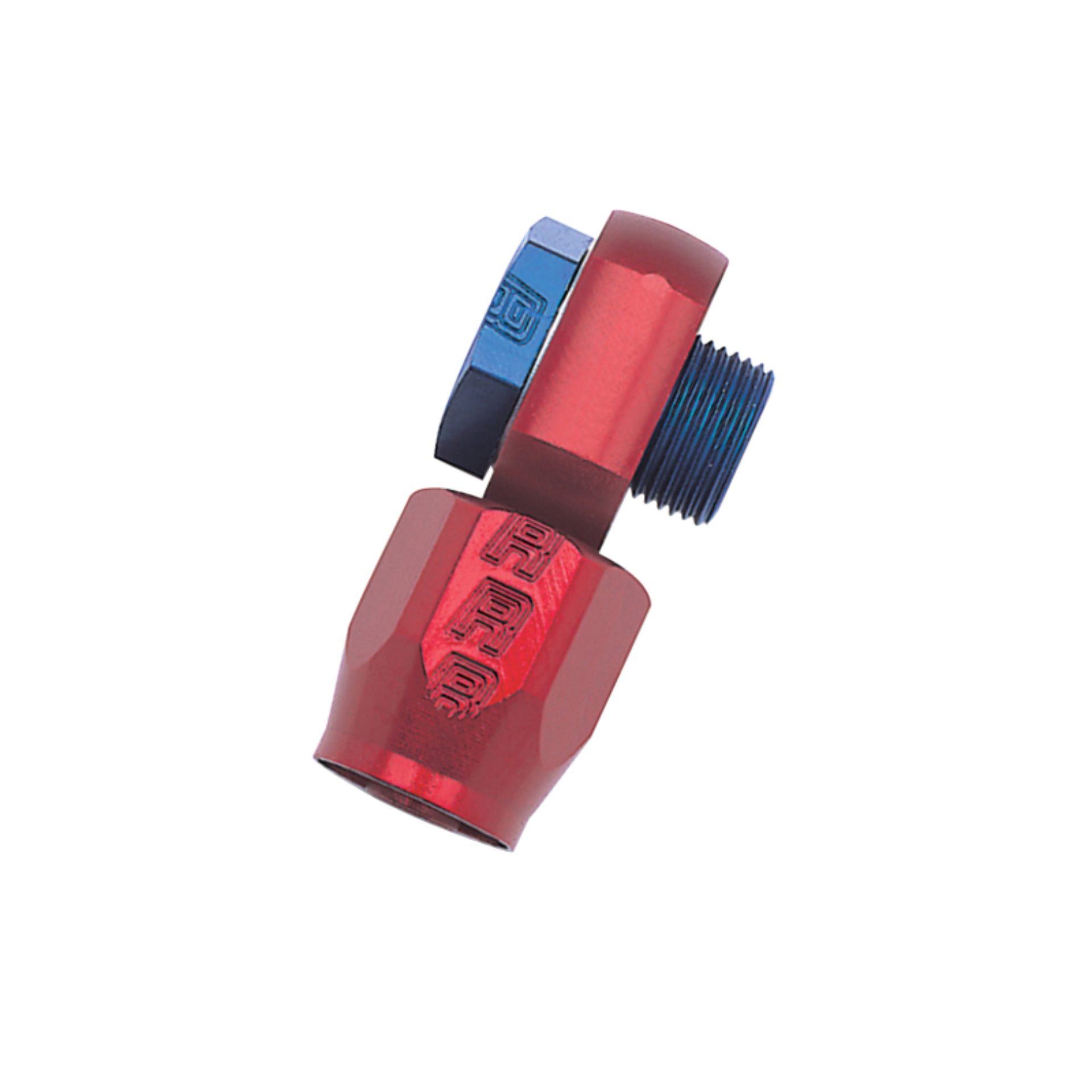 Picture of 6AN Edelbrock Thunder/Performer Carb 5/8"-20 Banjo Adapter Fitting With Red/Blue