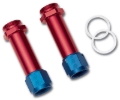 Picture of 8AN Holley Dual Feed 750, Dominator 1350 Carb Inlet Fitting (3-1/4") Red - Pair