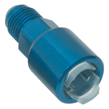 Picture of 6AN Male x -16' SAE Quick-Disconnect Female Fitting With Blue Finish