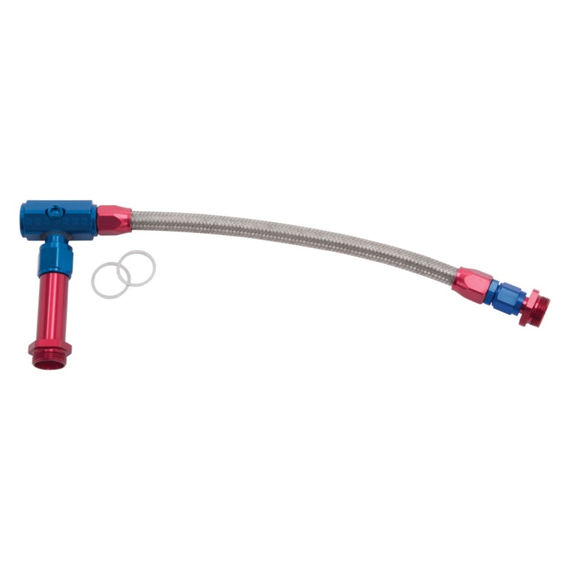 Picture of 6AN-3/8" Female NPT Carb Inlet Kit, Holey 4150 Carbs With Red/Blue Finish