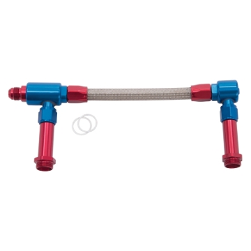 Picture of 8AN ProFlex Carb Inlet Kit, With Filter, Holey 4150 Carbs With Red/Blue Finish
