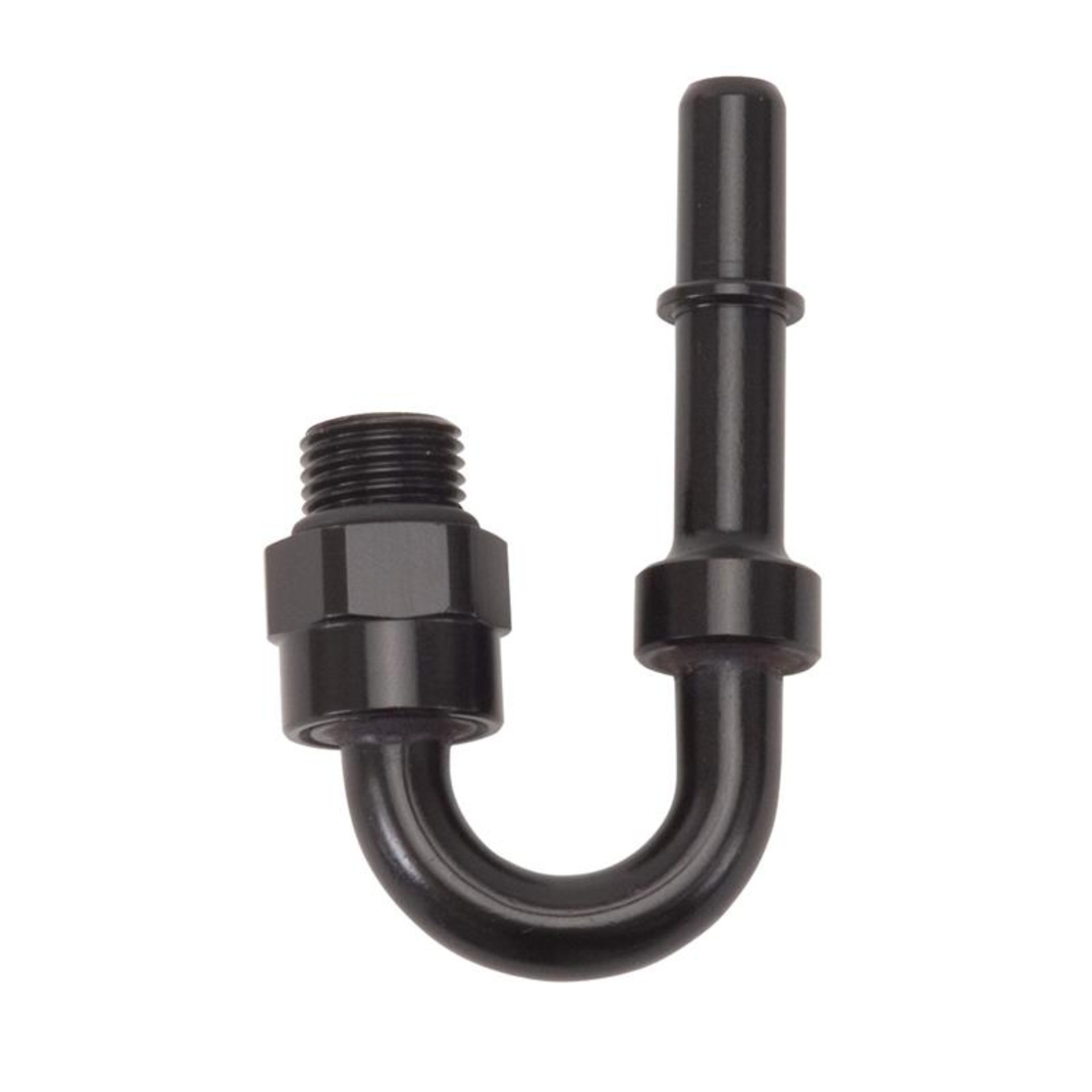 Picture of 3/8" SAE Quick-Disconnect x 6 SAE ORB Port Male Swivel 180 Deg O-ring seal Black