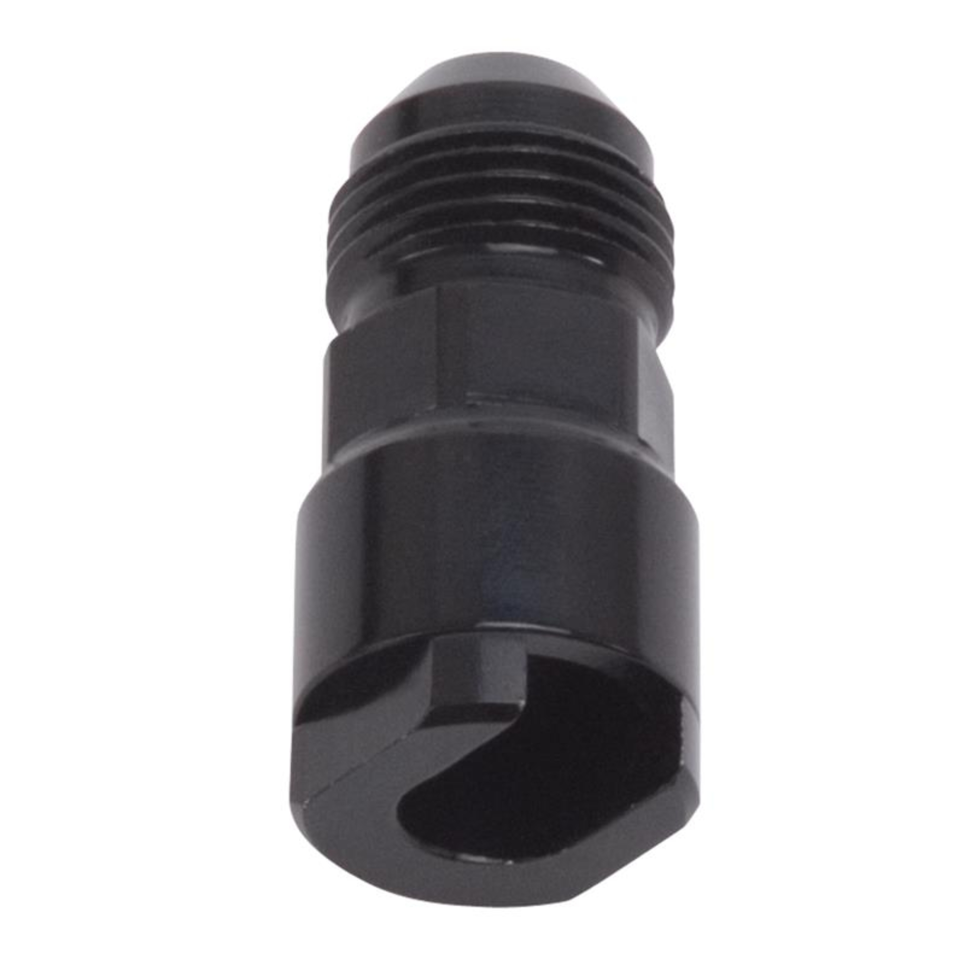 Picture of 8AN Male x 3/8" SAE Quick-Disconnect Female Threaded Cap Fitting, Black Finish