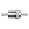 Picture of 3" Length, 1-1/8" O.D., 5/16" In/Out Aluminum Street Fuel Filter, Chrome Finish