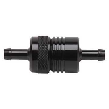 Picture of 3" Length, 1-1/8" O.D., 5/16" In/Out Aluminum Street Fuel Filter w/ Black Finish